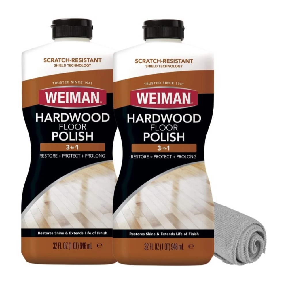 (2-Pack) Weiman HARDWOOD Floor NATURAL POLISH & Shine RESTORER Protect Prolong